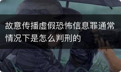 故意传播虚假恐怖信息罪通常情况下是怎么判刑的