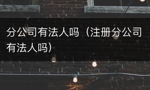 分公司有法人吗（注册分公司有法人吗）