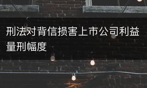 刑法对背信损害上市公司利益量刑幅度