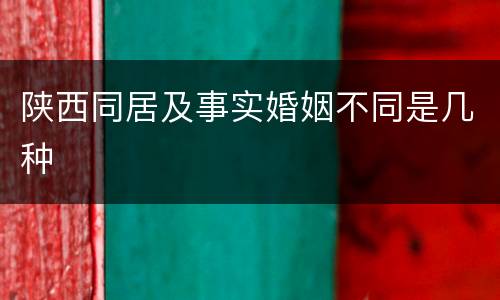 陕西同居及事实婚姻不同是几种