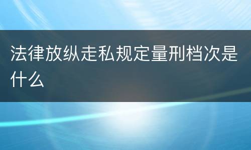 法律放纵走私规定量刑档次是什么