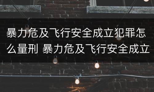暴力危及飞行安全成立犯罪怎么量刑 暴力危及飞行安全成立犯罪怎么量刑的