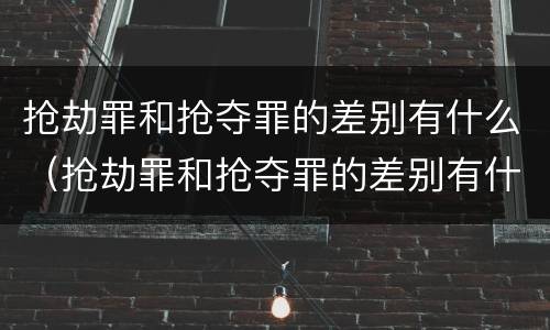 抢劫罪和抢夺罪的差别有什么（抢劫罪和抢夺罪的差别有什么不同）