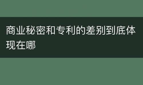 商业秘密和专利的差别到底体现在哪