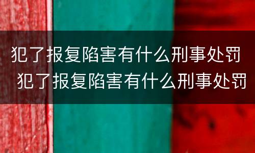 犯了报复陷害有什么刑事处罚 犯了报复陷害有什么刑事处罚吗