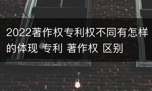 2022著作权专利权不同有怎样的体现 专利 著作权 区别