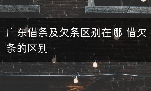 广东借条及欠条区别在哪 借欠条的区别