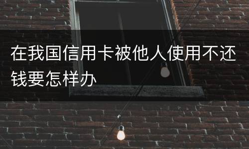 在我国信用卡被他人使用不还钱要怎样办