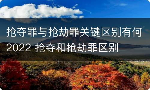 抢夺罪与抢劫罪关键区别有何2022 抢夺和抢劫罪区别