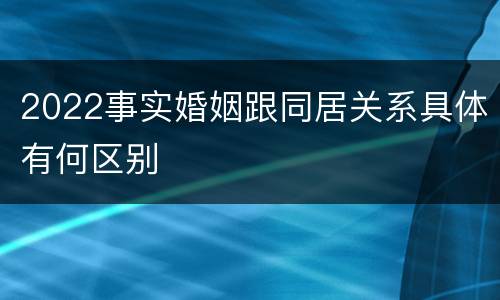 2022事实婚姻跟同居关系具体有何区别