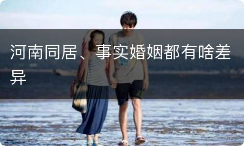 河南同居、事实婚姻都有啥差异