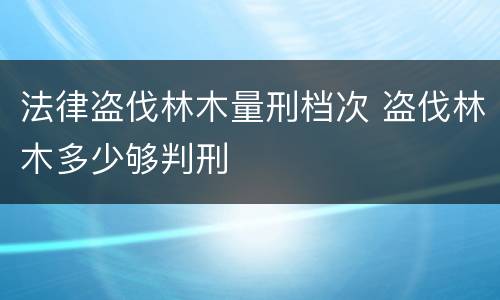 法律盗伐林木量刑档次 盗伐林木多少够判刑