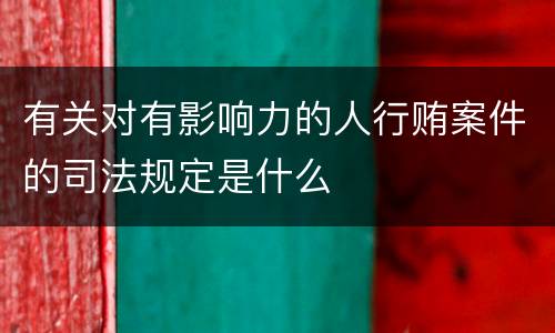 有关对有影响力的人行贿案件的司法规定是什么