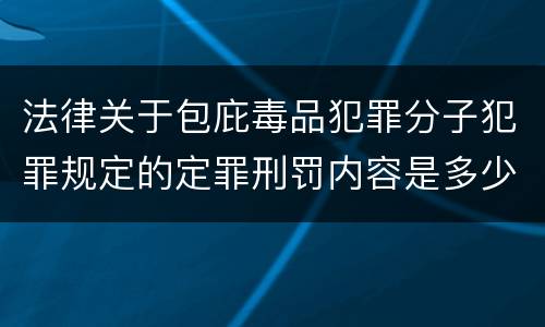 法律关于包庇毒品犯罪分子犯罪规定的定罪刑罚内容是多少
