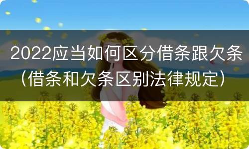 2022应当如何区分借条跟欠条（借条和欠条区别法律规定）
