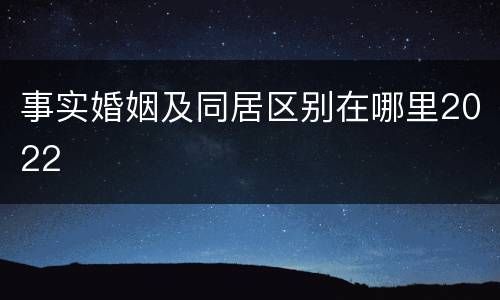 事实婚姻及同居区别在哪里2022