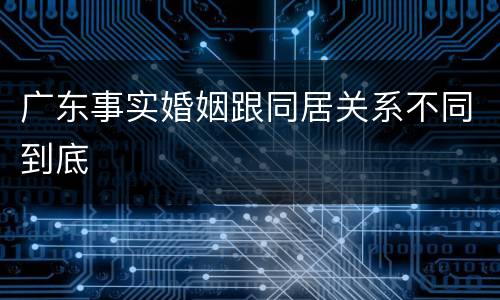 广东事实婚姻跟同居关系不同到底