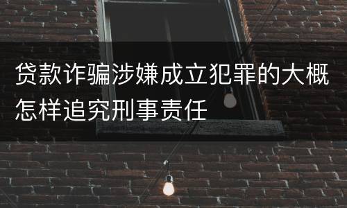 贷款诈骗涉嫌成立犯罪的大概怎样追究刑事责任
