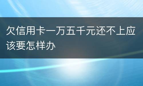 欠信用卡一万五千元还不上应该要怎样办