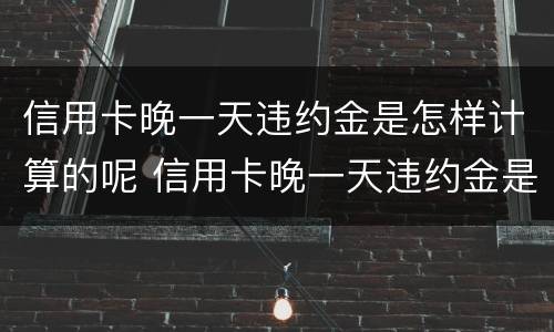 信用卡晚一天违约金是怎样计算的呢 信用卡晚一天违约金是怎样计算的呢