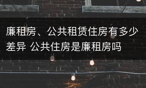 廉租房、公共租赁住房有多少差异 公共住房是廉租房吗