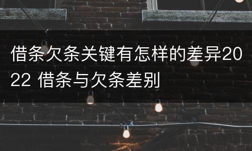 借条欠条关键有怎样的差异2022 借条与欠条差别