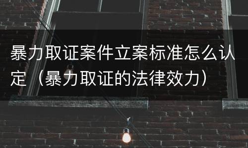 暴力取证案件立案标准怎么认定（暴力取证的法律效力）