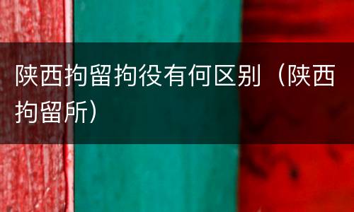 陕西拘留拘役有何区别（陕西拘留所）