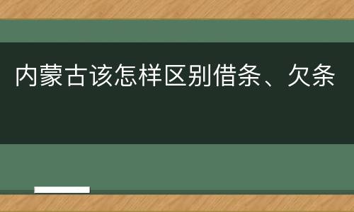内蒙古该怎样区别借条、欠条