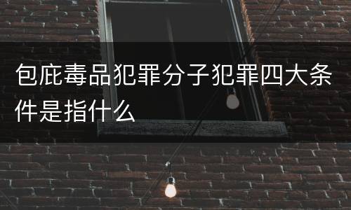 包庇毒品犯罪分子犯罪四大条件是指什么