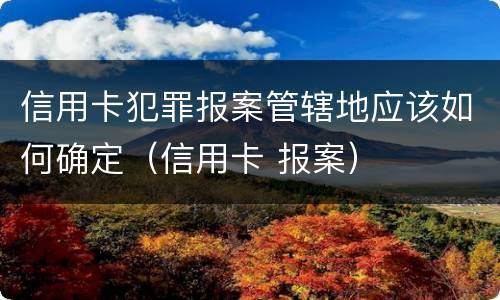 信用卡犯罪报案管辖地应该如何确定（信用卡 报案）