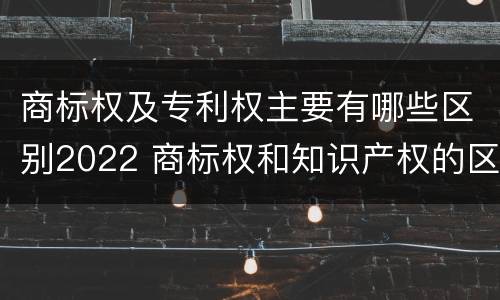 商标权及专利权主要有哪些区别2022 商标权和知识产权的区别