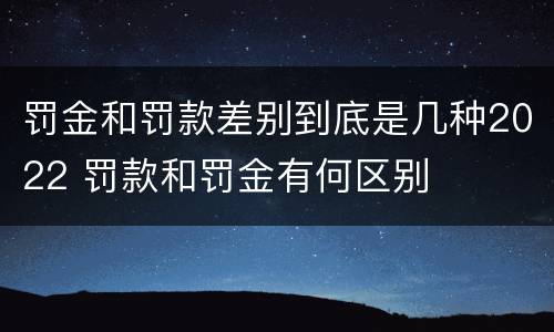 罚金和罚款差别到底是几种2022 罚款和罚金有何区别
