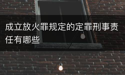 成立放火罪规定的定罪刑事责任有哪些