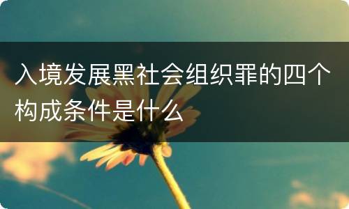 入境发展黑社会组织罪的四个构成条件是什么