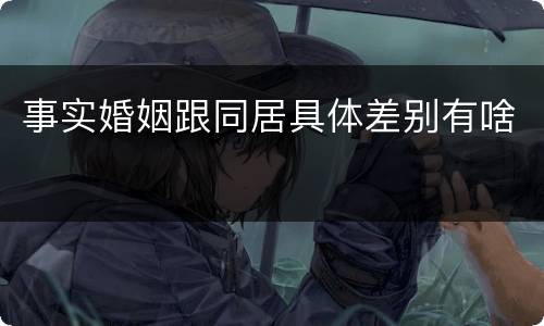 事实婚姻跟同居具体差别有啥