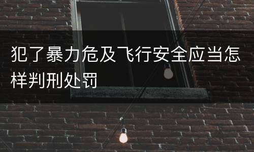 犯了暴力危及飞行安全应当怎样判刑处罚