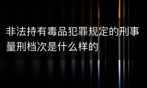 非法持有毒品犯罪规定的刑事量刑档次是什么样的
