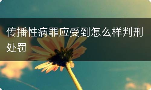 传播性病罪应受到怎么样判刑处罚
