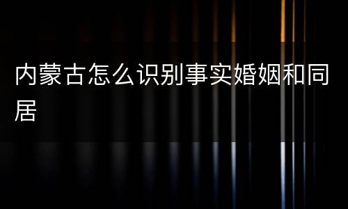 内蒙古怎么识别事实婚姻和同居