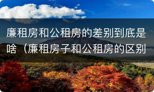 廉租房和公租房的差别到底是啥（廉租房子和公租房的区别）