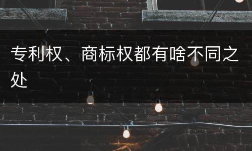 专利权、商标权都有啥不同之处