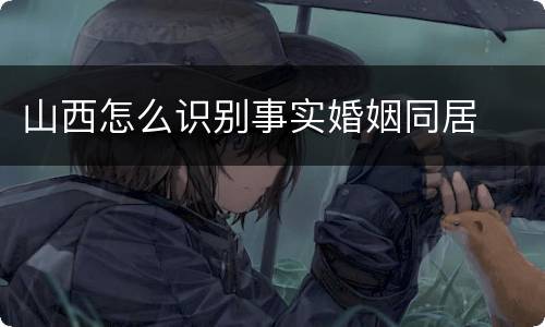 山西怎么识别事实婚姻同居