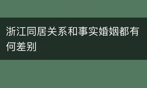 浙江同居关系和事实婚姻都有何差别