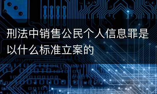 刑法中销售公民个人信息罪是以什么标准立案的