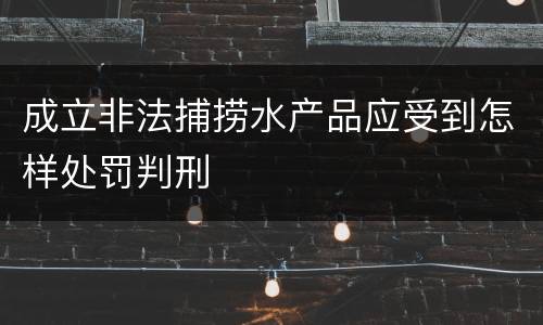 成立非法捕捞水产品应受到怎样处罚判刑