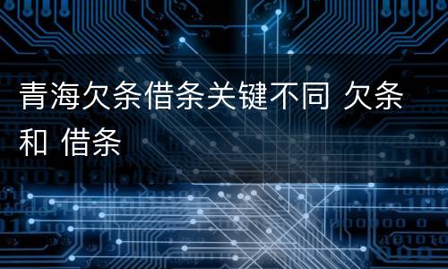 青海欠条借条关键不同 欠条 和 借条