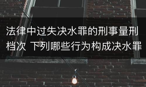 法律中过失决水罪的刑事量刑档次 下列哪些行为构成决水罪