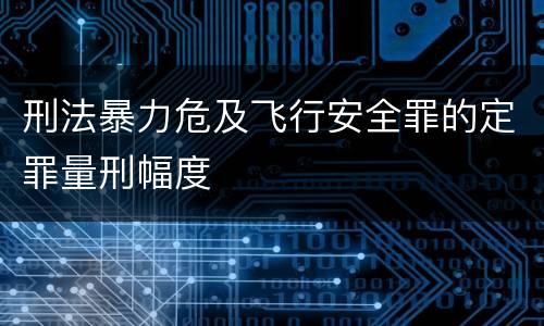 刑法暴力危及飞行安全罪的定罪量刑幅度