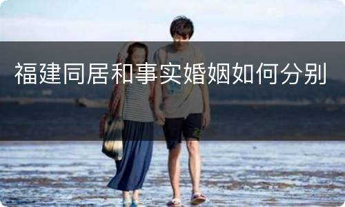 福建同居和事实婚姻如何分别